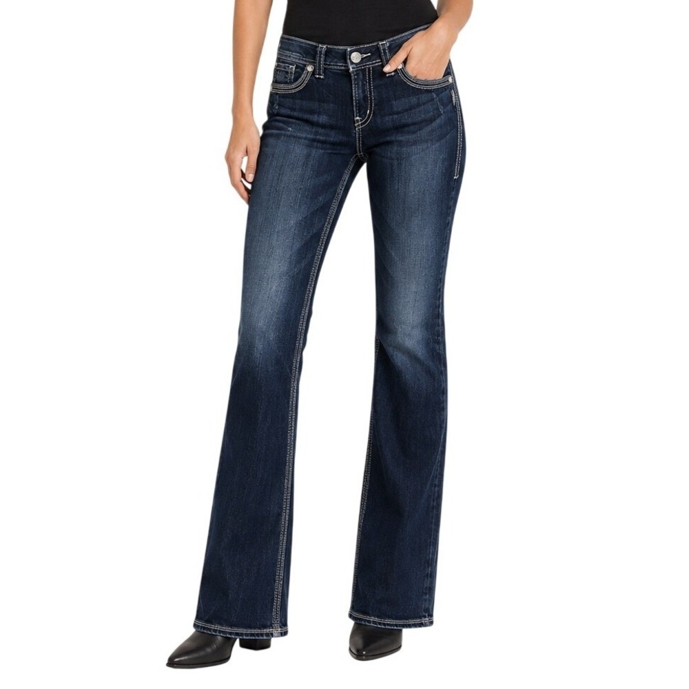 Silver Jeans Co Dark Wash Suki Mid Bootcut Denim Jeans Women's W30 L30